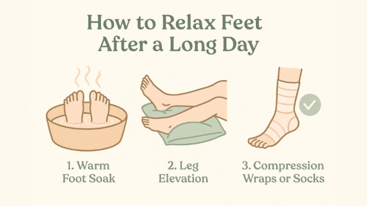 how to relax feet after a long day