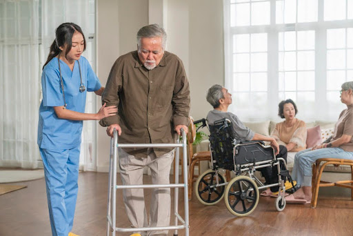 LPN Helping an Old Man Licensed Practical Nurses - LPN