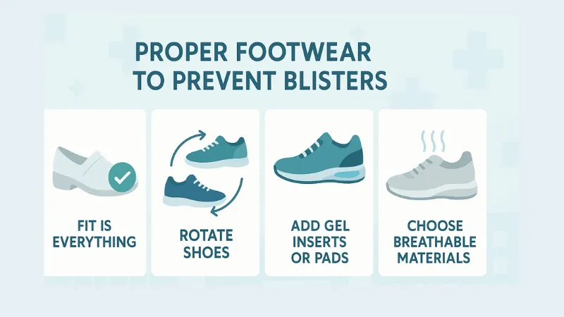 proper footwear to prevent blisters