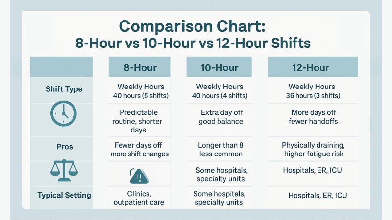 How Many Hours do Nurses Work In a Week? Complete Explanation 8 8-hour vs 10-hour vs 12-hour shifts