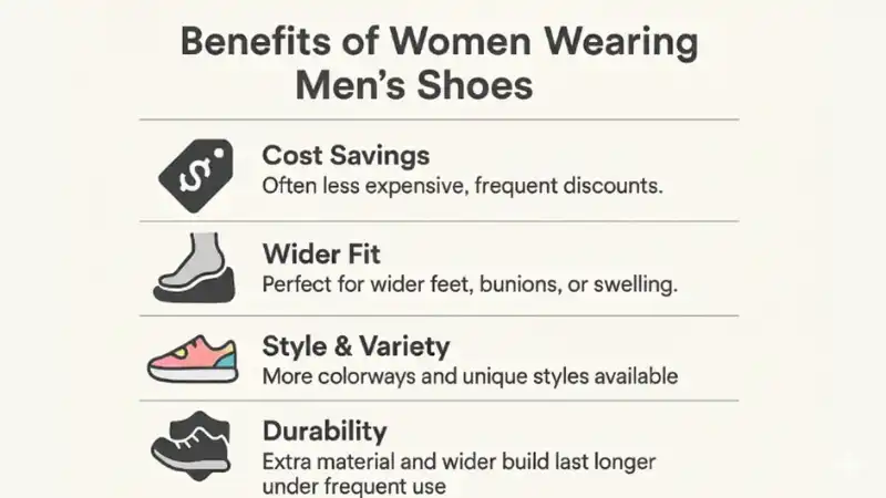 benefits of women wearing men's shoes