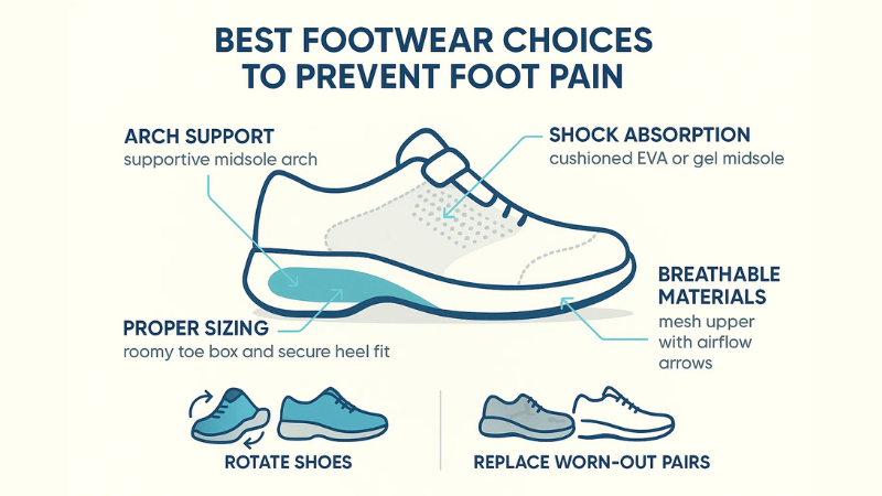 best footwear choices to prevent foot pain