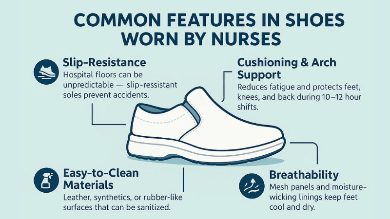common features in shoes worn by nurses