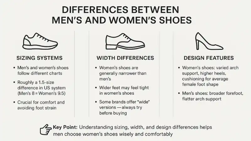 Can Men Wear Women's Shoes? Important Things to Know 1 difference between mens and womens shoes