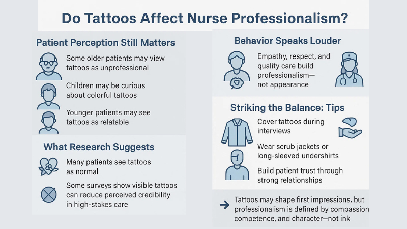 Can Nurses Have Tattoos? Policies & Professionalism Guide 4 do tattoos effect nurse professionalism