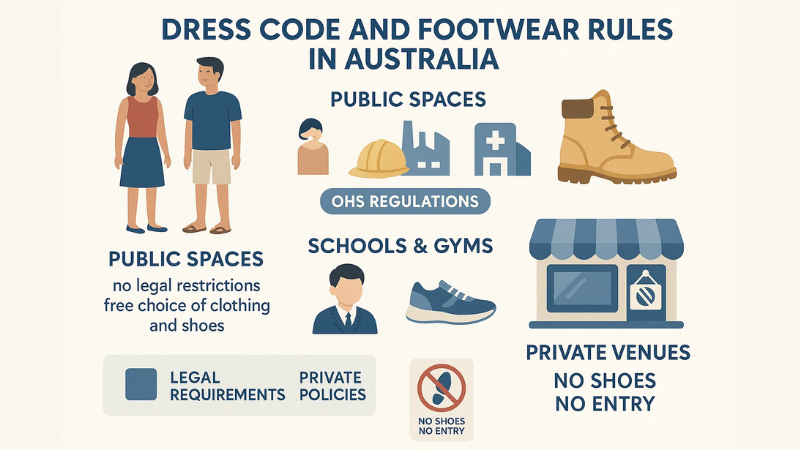 dress codes and footwear rules in australia