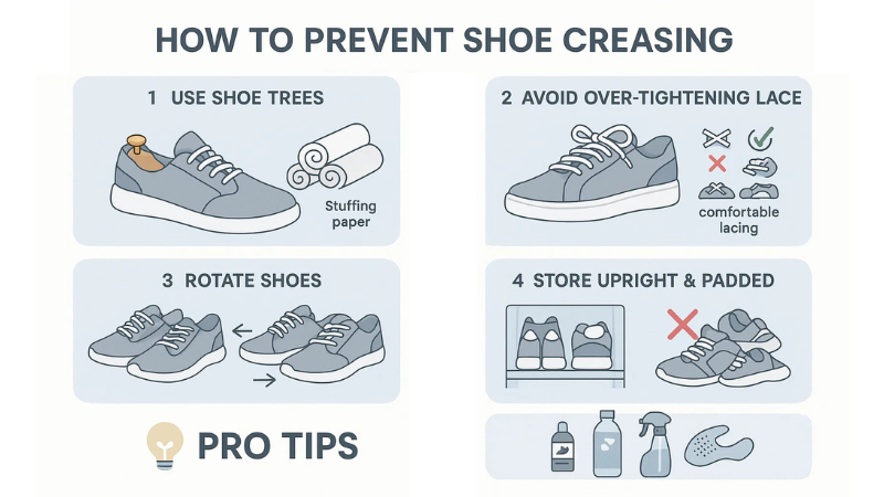 how to prevent shoe creasing