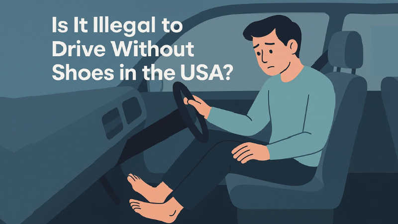 is it illegal to drive without shoes in the usa
