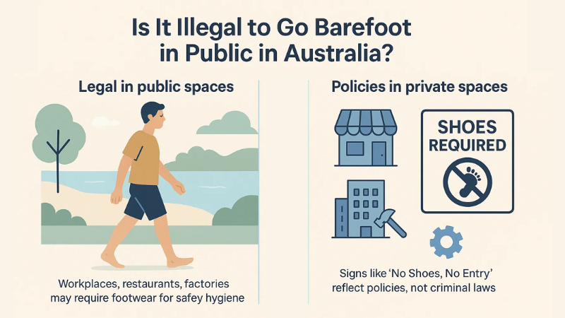 is it illegal to go barefoot in public in australia