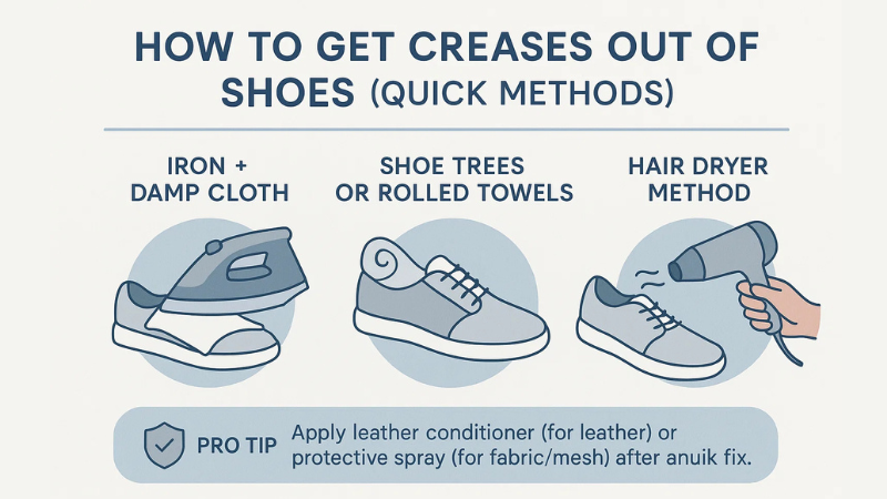 quick methods to get creases out of shoes