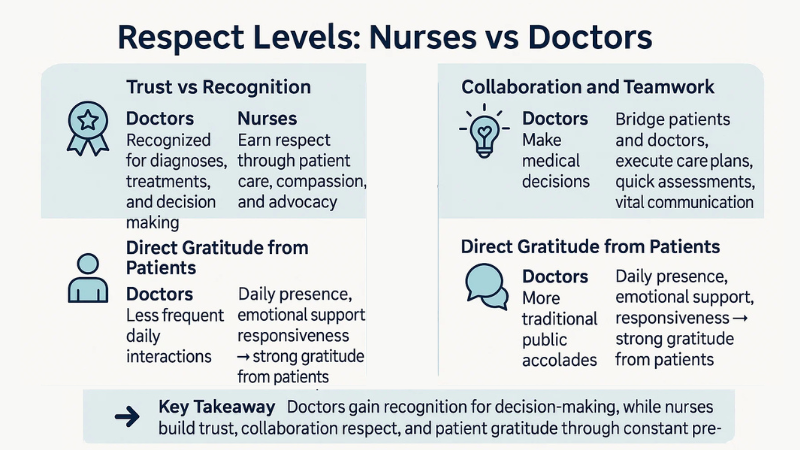 7 Strong Factors About Why Nursing is a Respectable Career 3 respect level for nurses compared to doctors