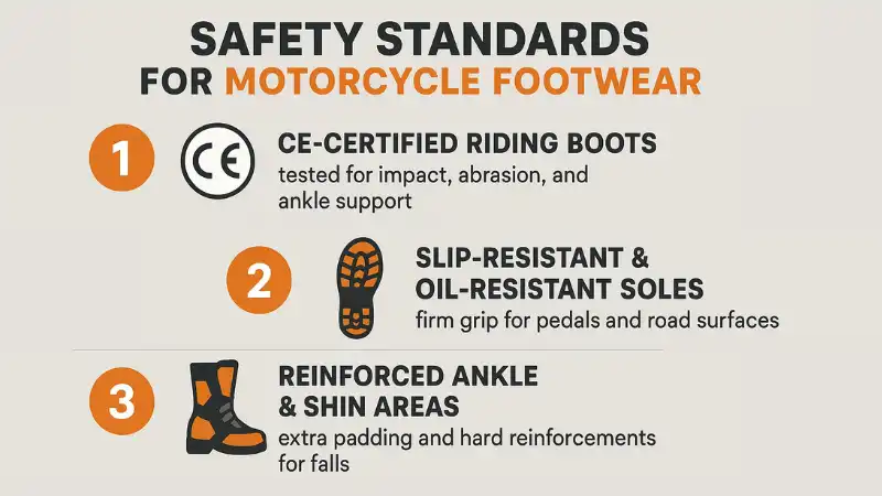 What Shoes Should You Wear on a Motorcycle: Vital Safety Tips for Riders 5 safety standards for motorcycle footwear