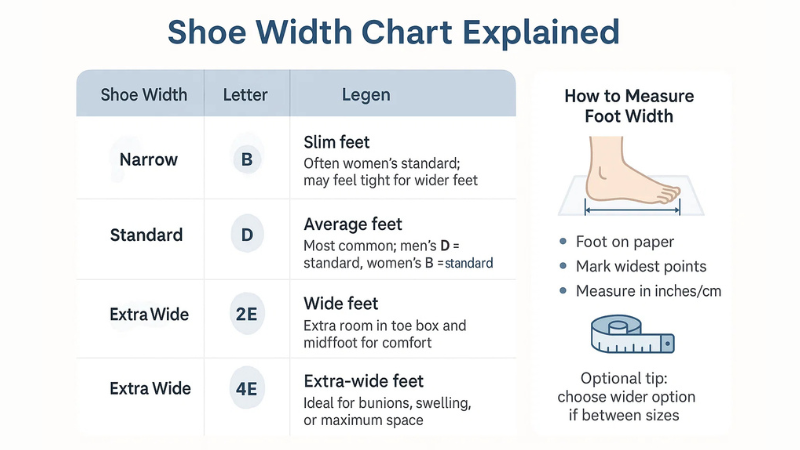 shoe width chart explained