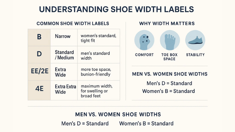 understanding shoe width labels