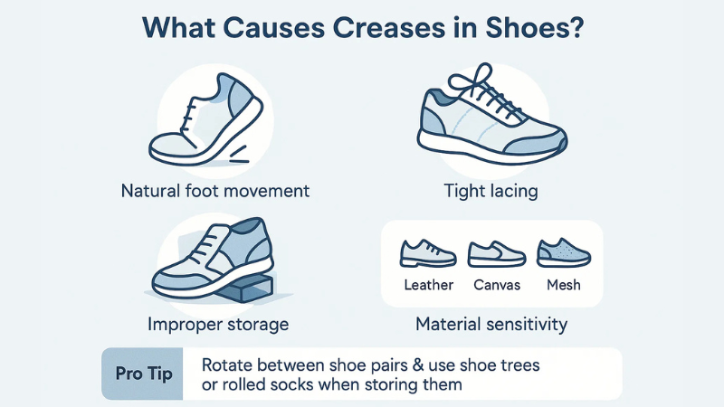 what causes creases in shoes