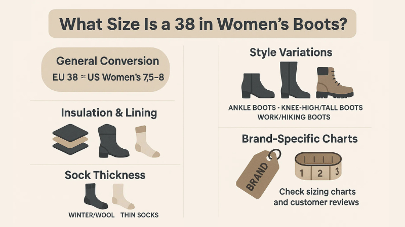 what size is a 38 in women's boots