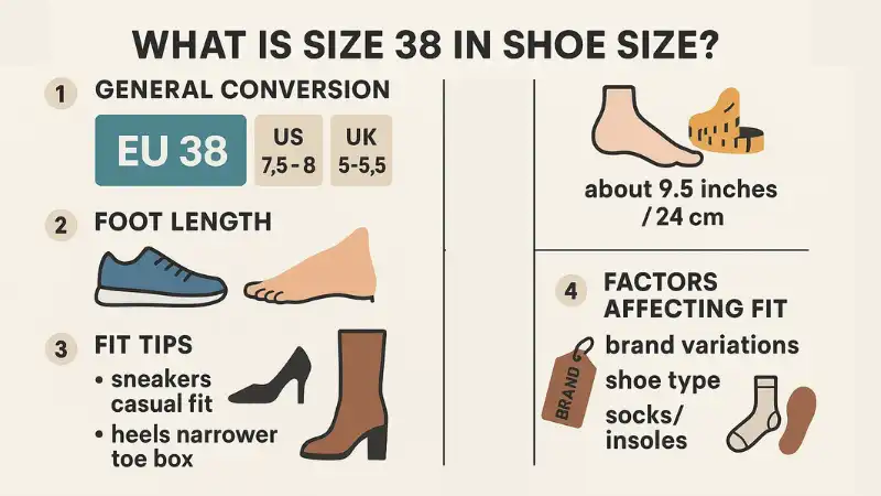 what is size 38 in shoe size