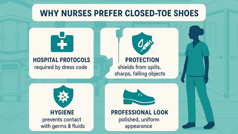 why nurses prefer closed toe shoes
