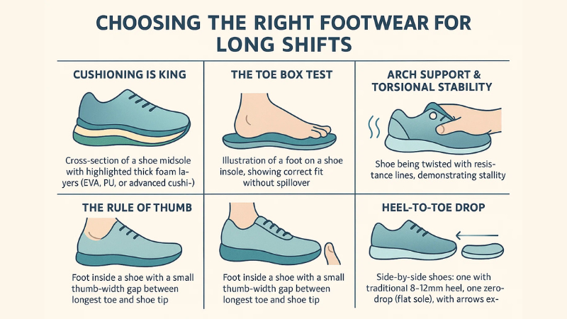 How to Prevent Foot Pain from Standing All Day: 7 Expert Tips 5 Choosing the Right Footwear for Long Shifts