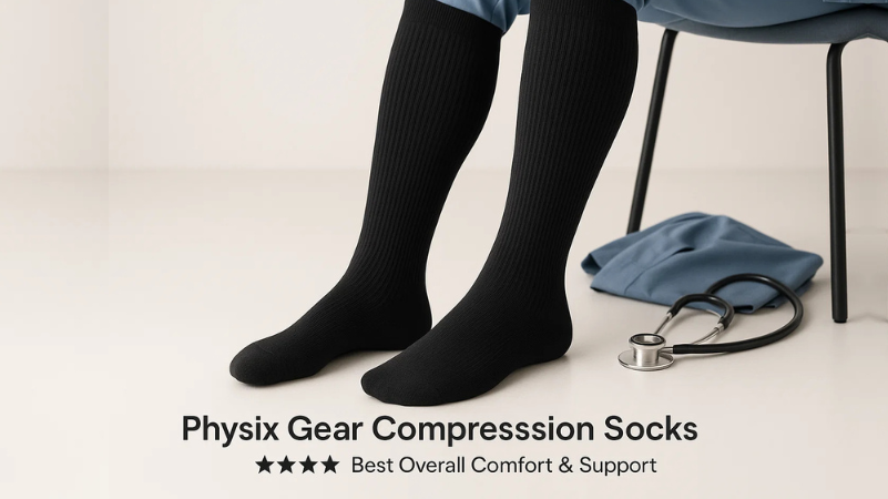 Best Compression Socks for Nurses on 12-Hour Shifts (Reviewed & Rated) 1 Physix Gear Compression Socks 20-30 mmHg
