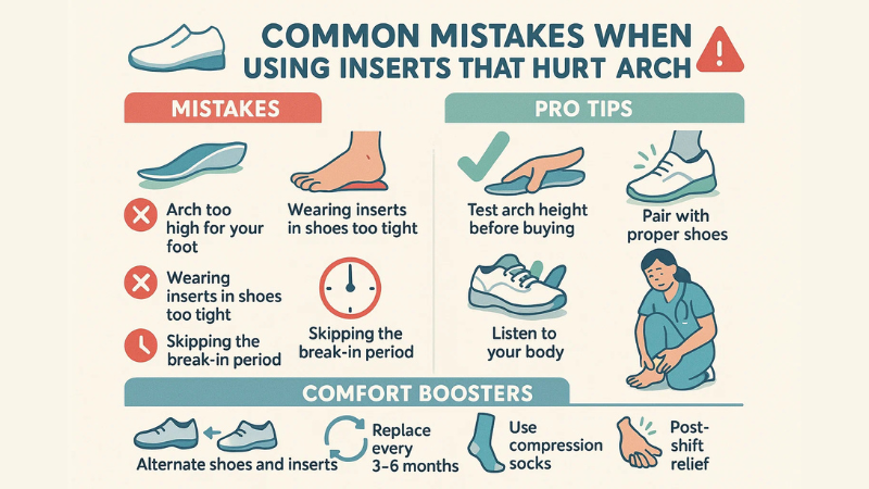 Common Mistakes While Using Inserts For Nurse Shoes That Hurt the Arch