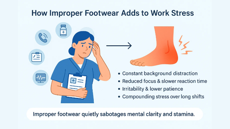 6 Proven Comfort Tips That Help with Footwear and Nurse Burnout 4 Improper Footwear Increases Nurse Work Stress