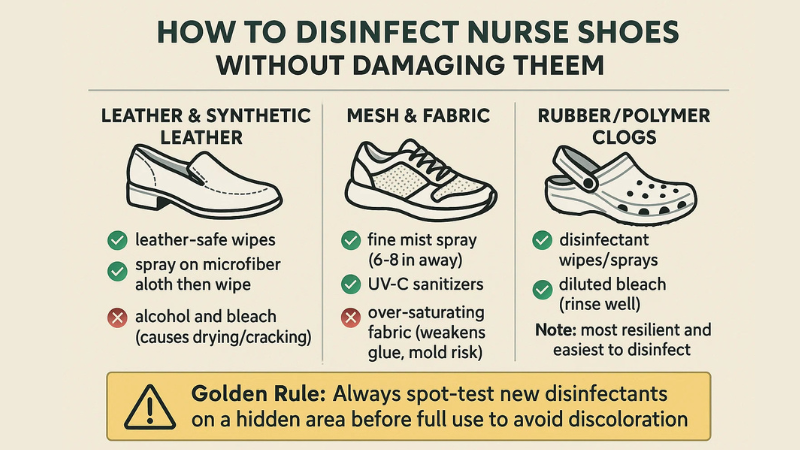 How to Disinfect Nurse Shoes Without Damaging Them