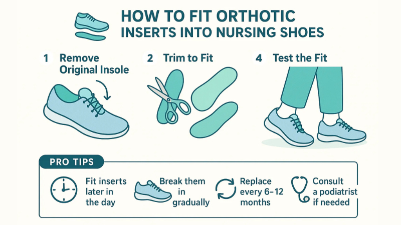 How to Fit Orthotic Inserts into Nursing Shoes