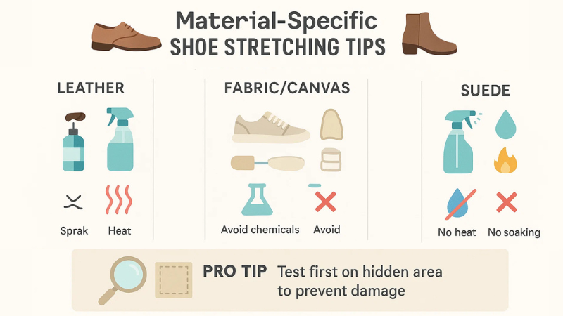 Material-Specific Shoe Stretching Tips