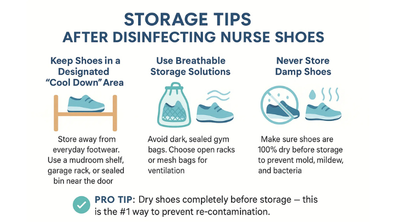 Storage Tips After You Disinfect Nurse Shoes