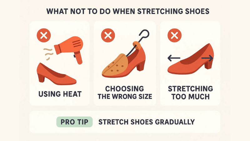 What Not to Do When Stretching Shoes