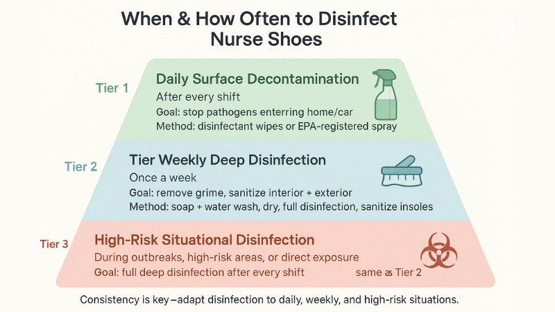 When & How Often to Disinfect Nurse Shoes