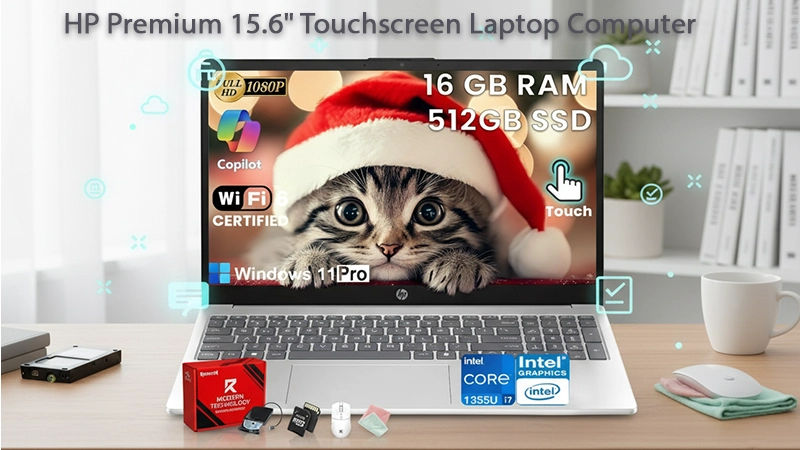 HP Premium 15.6" Touchscreen Laptop Computer
